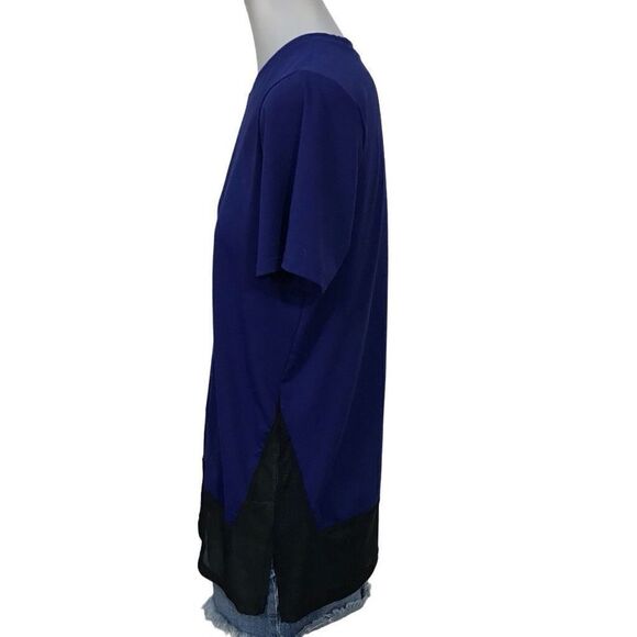 Fabletics Valencia Short-Sleeve Tee Top Blue Black Size Medium - Picture 3 of 9